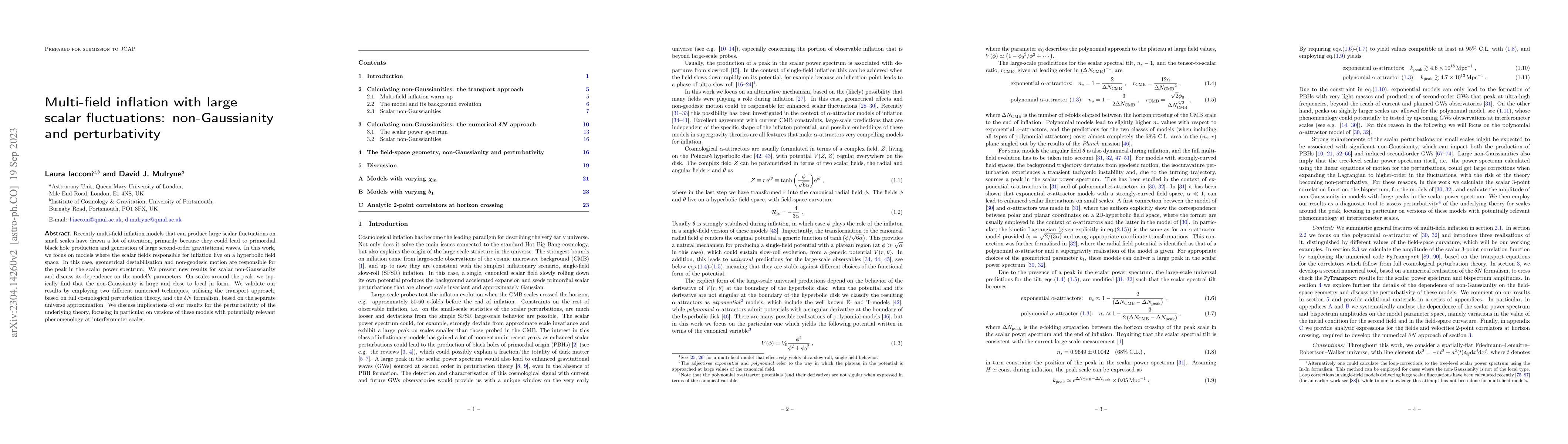Thumbnail for Multi-field inflation with large scalar fluctuations: non-Gaussianity
  and perturbativity