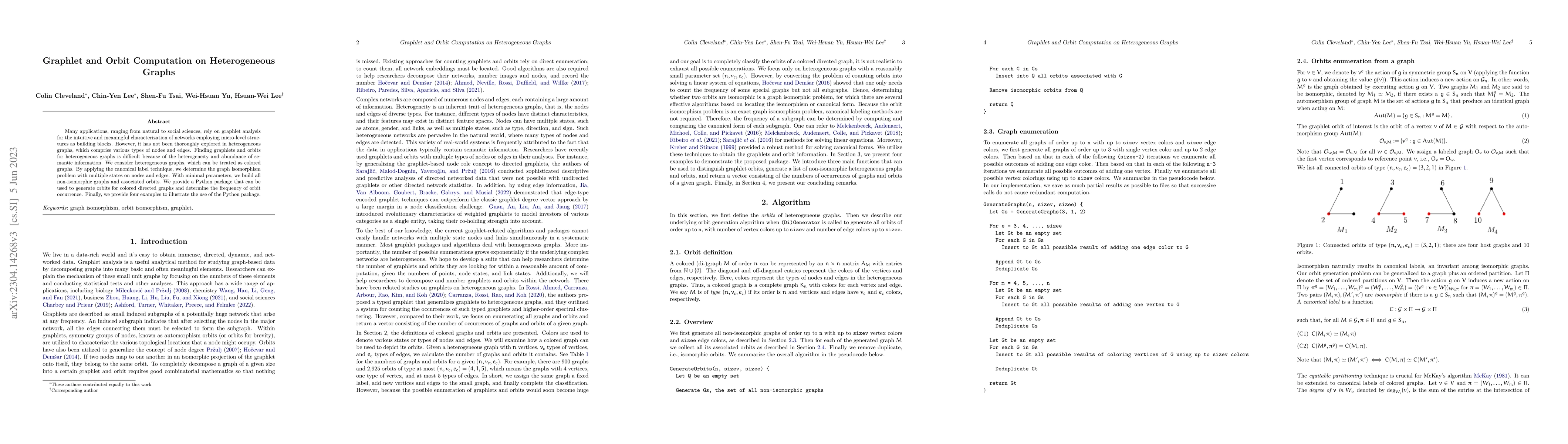 Thumbnail for Graphlet and Orbit Computation on Heterogeneous Graphs