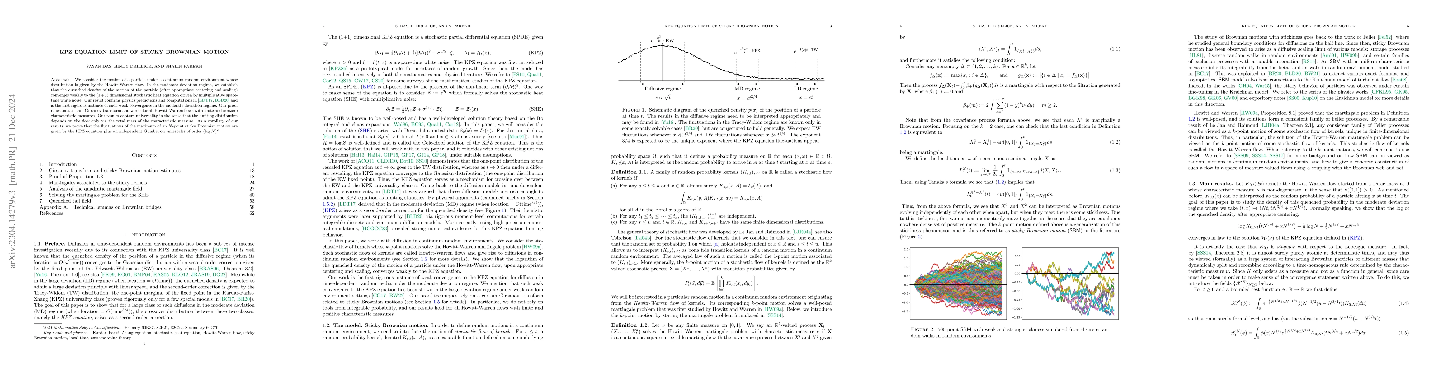 Thumbnail for KPZ equation limit of sticky Brownian motion