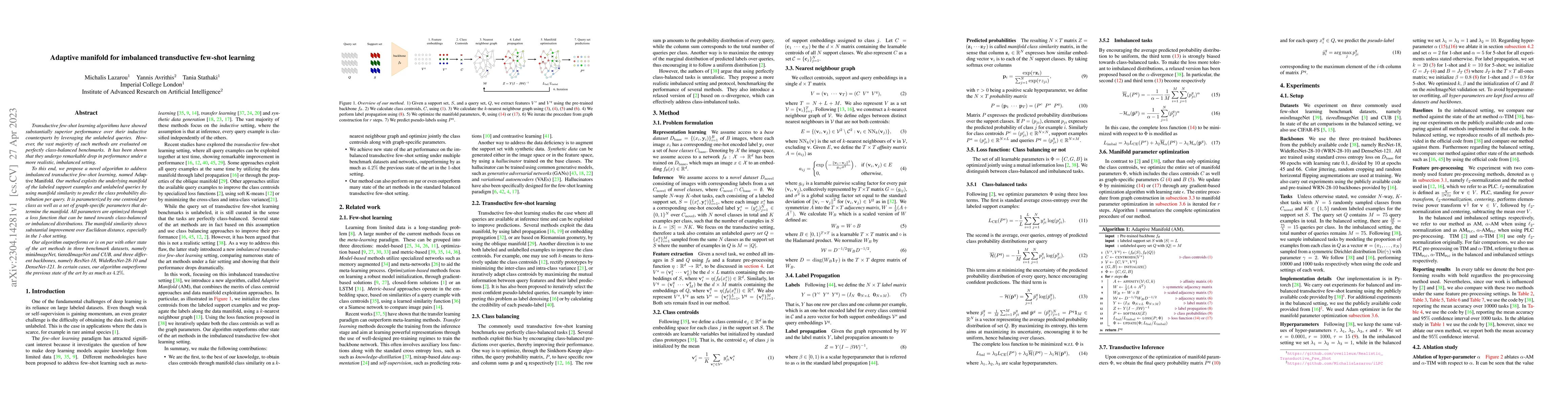 Thumbnail for Adaptive manifold for imbalanced transductive few-shot learning