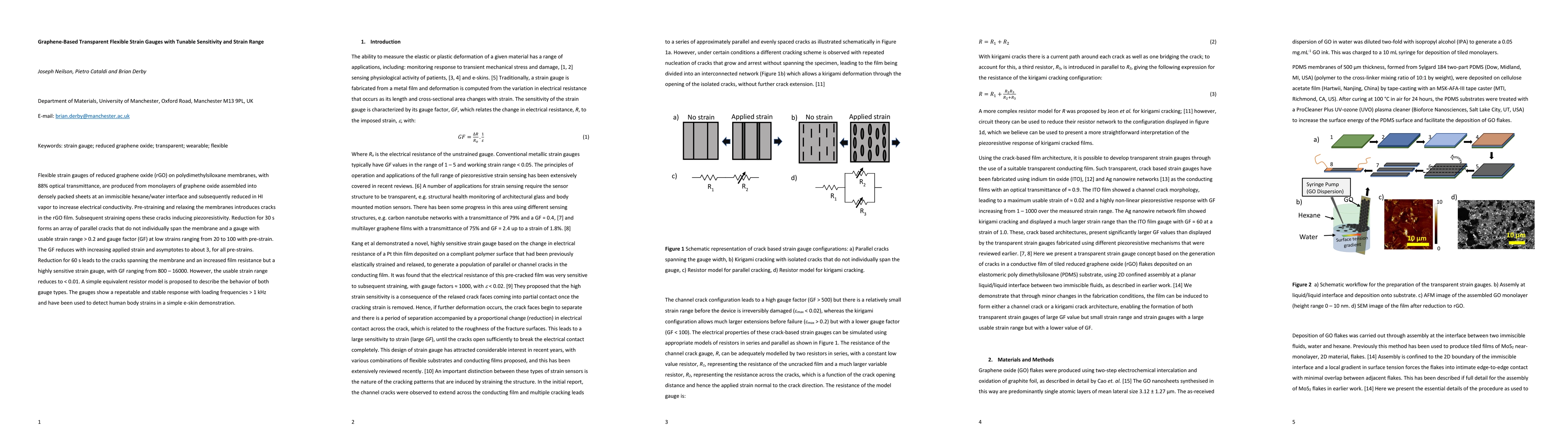 Thumbnail for Graphene-Based Transparent Flexible Strain Gauges with Tunable
  Sensitivity and Strain Range