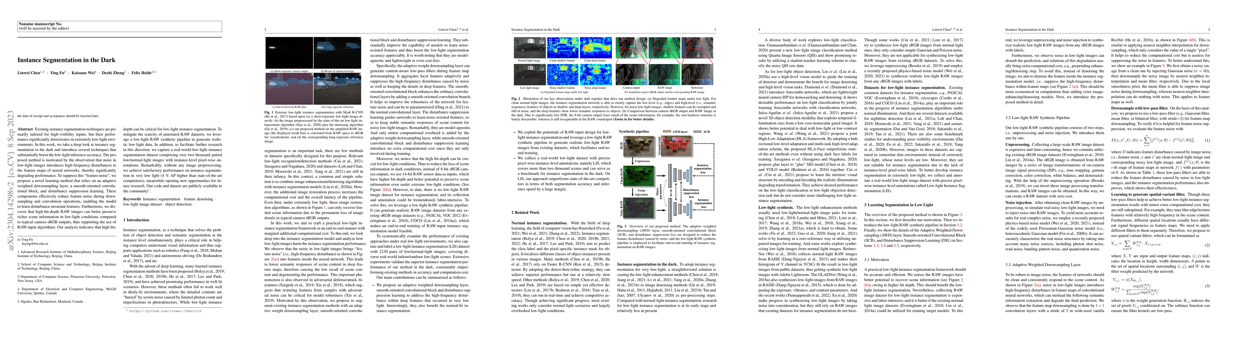 Thumbnail for Instance Segmentation in the Dark