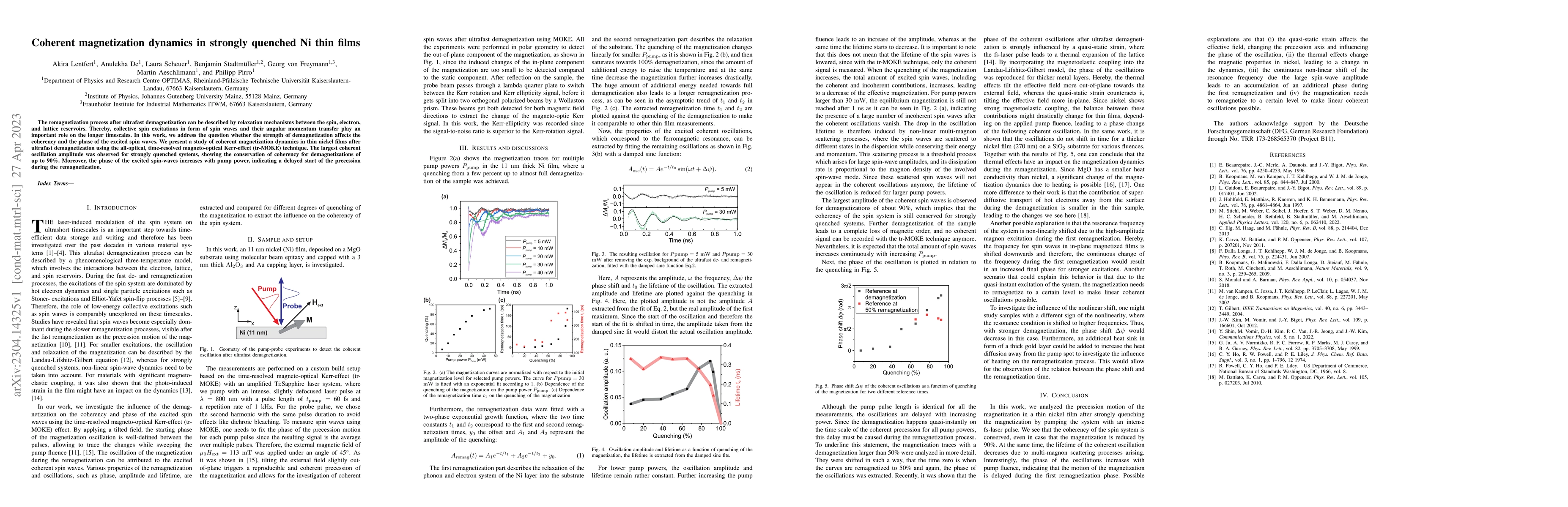 Thumbnail for Coherent magnetization dynamics in strongly quenched Ni thin films