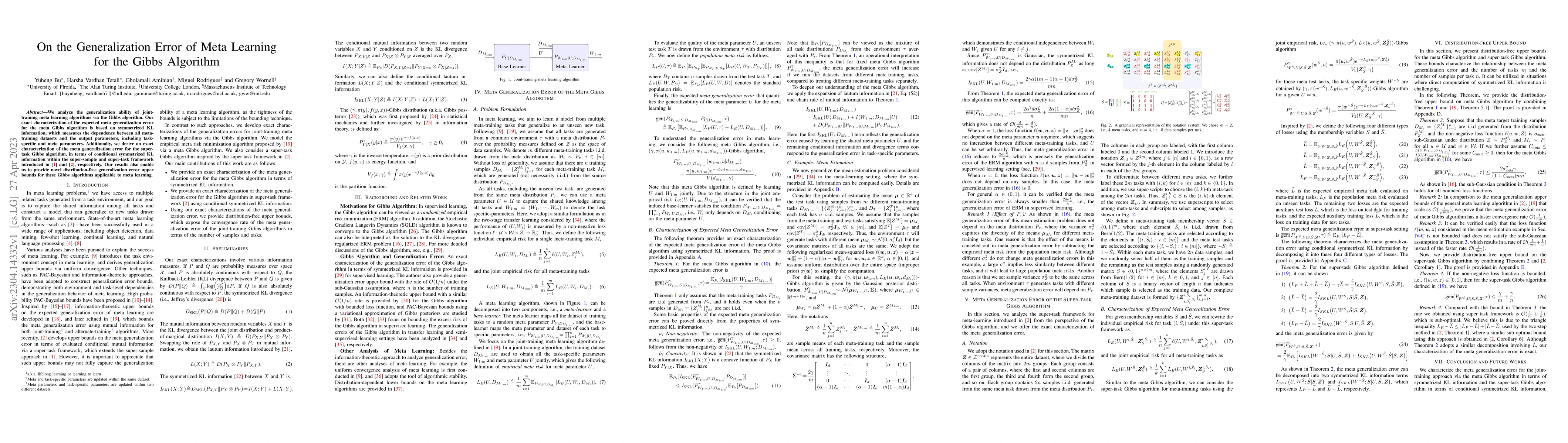 Thumbnail for On the Generalization Error of Meta Learning for the Gibbs Algorithm