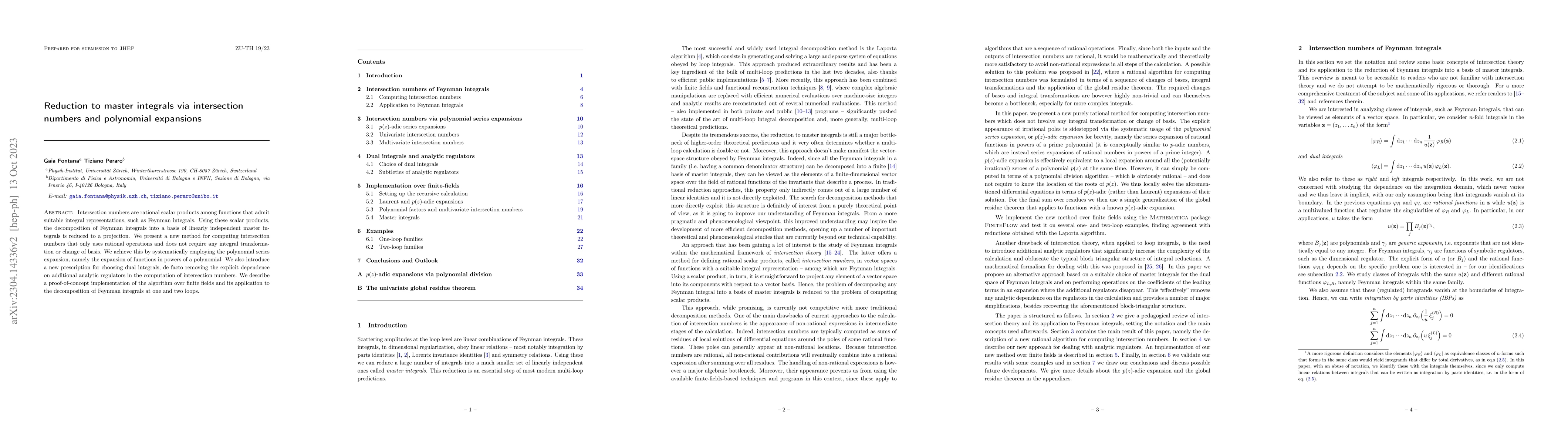 Thumbnail for Reduction to master integrals via intersection numbers and polynomial
  expansions