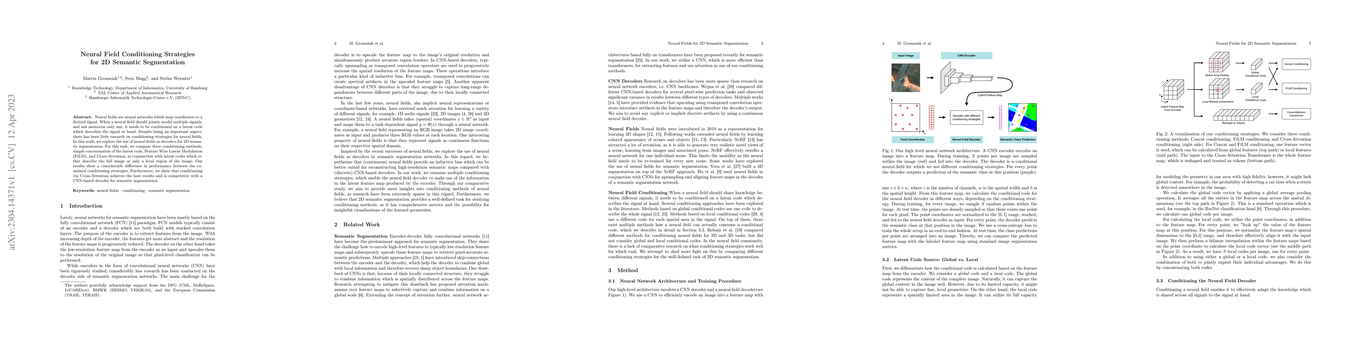 Thumbnail for Neural Field Conditioning Strategies for 2D Semantic Segmentation
