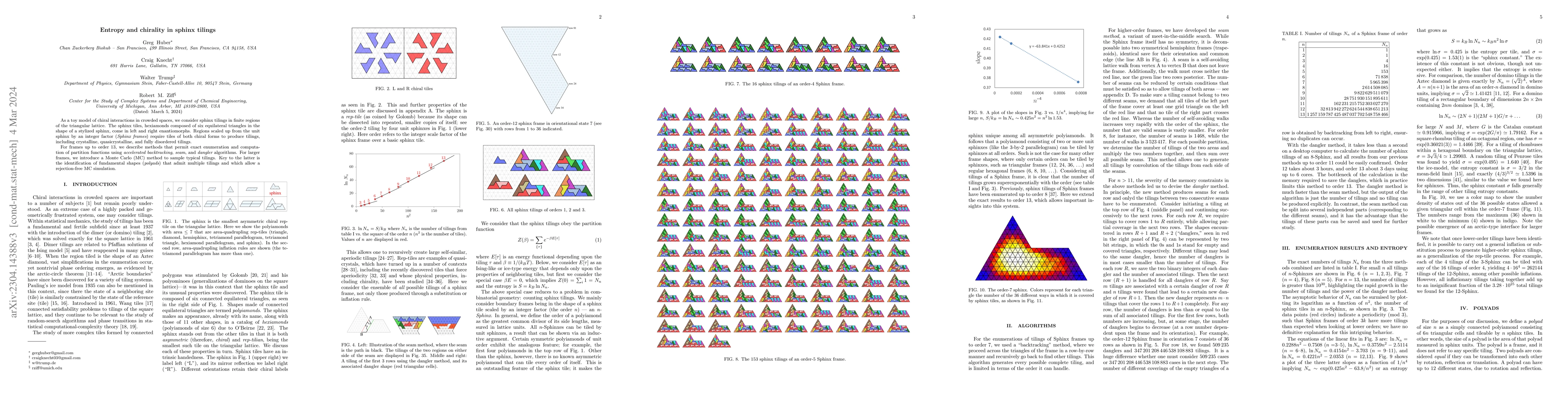 Thumbnail for Entropy and chirality in sphinx tilings