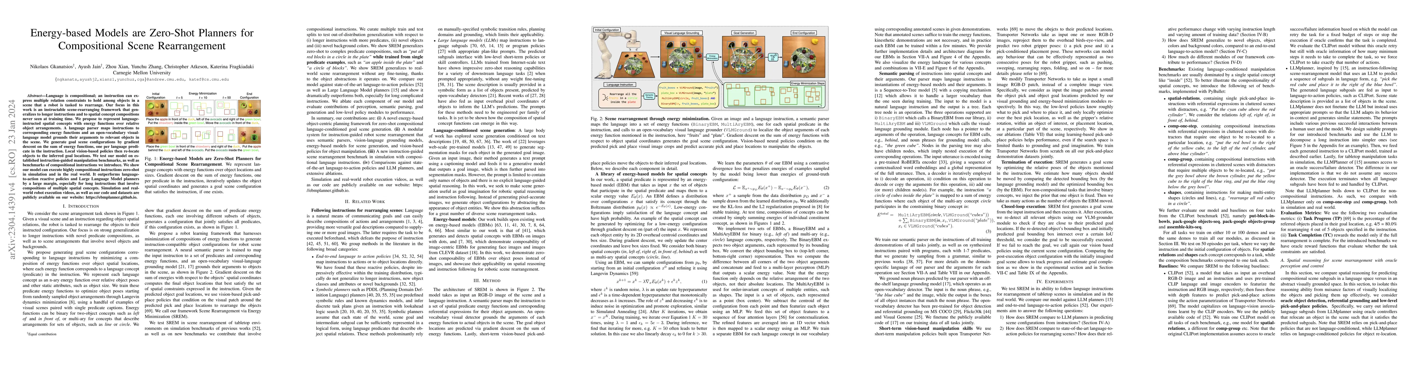 Thumbnail for Energy-based Models are Zero-Shot Planners for Compositional Scene
  Rearrangement