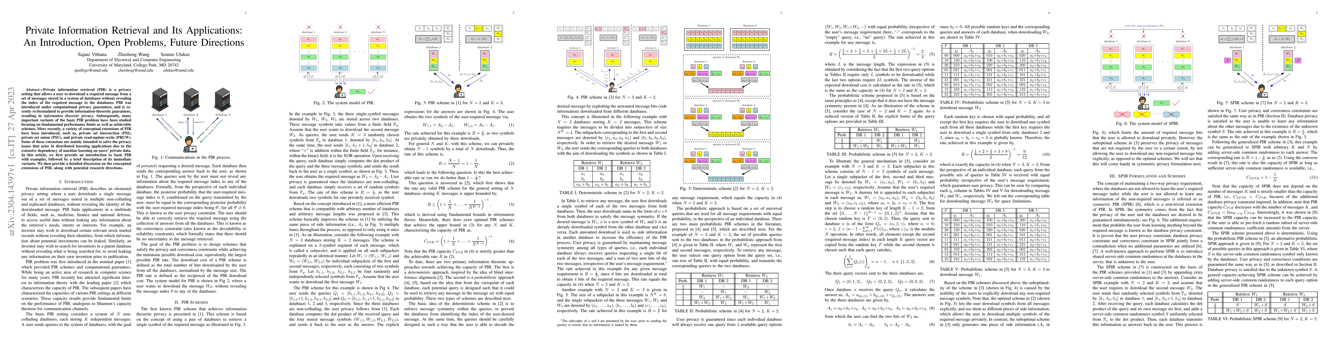 Thumbnail for Private Information Retrieval and Its Applications: An Introduction,
  Open Problems, Future Directions