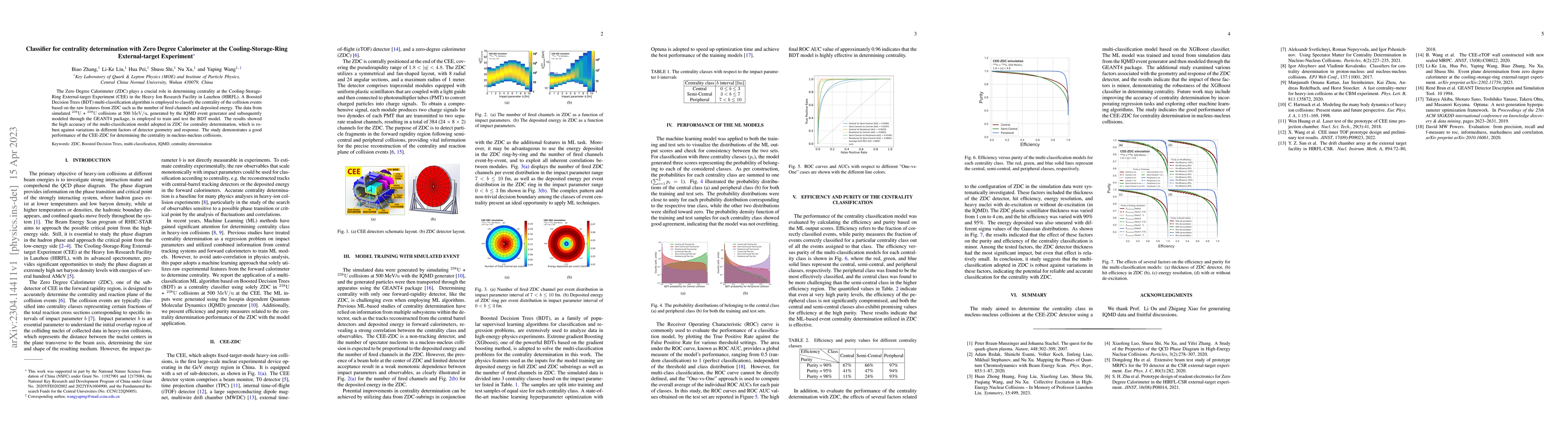 Thumbnail for Classifier for centrality determination with Zero Degree Calorimeter at
  the Cooling-Storage-Ring External-target Experiment