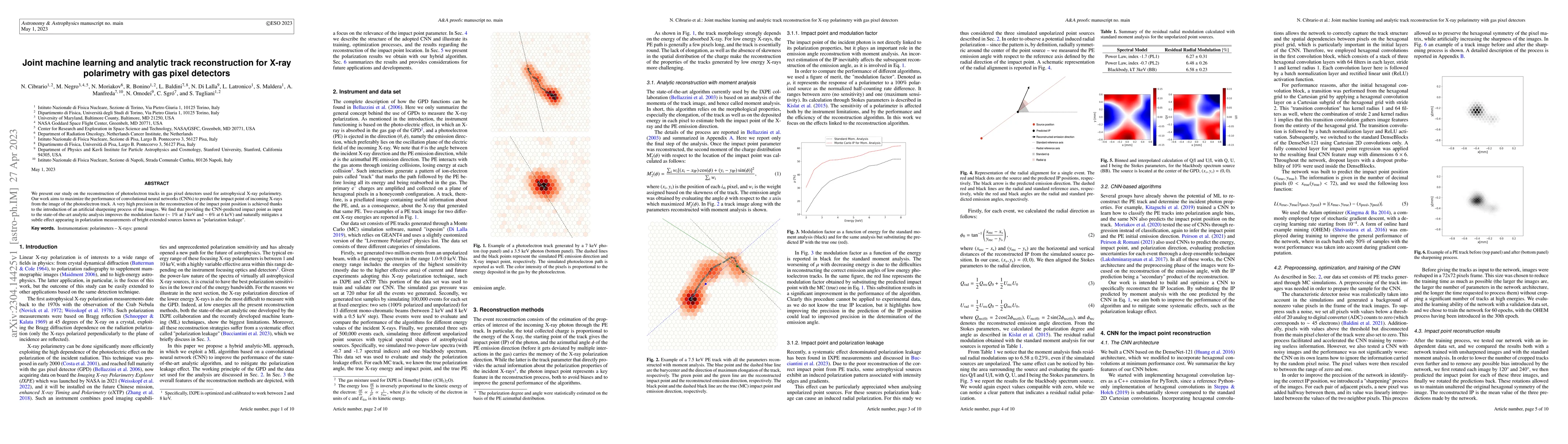Thumbnail for Joint machine learning and analytic track reconstruction for X-ray
  polarimetry with gas pixel detectors