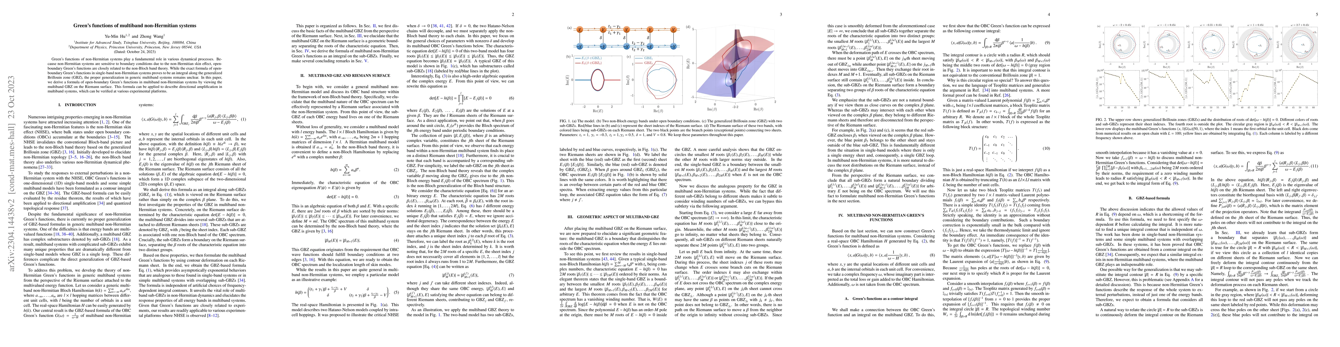 Thumbnail for Green's functions of multiband non-Hermitian systems