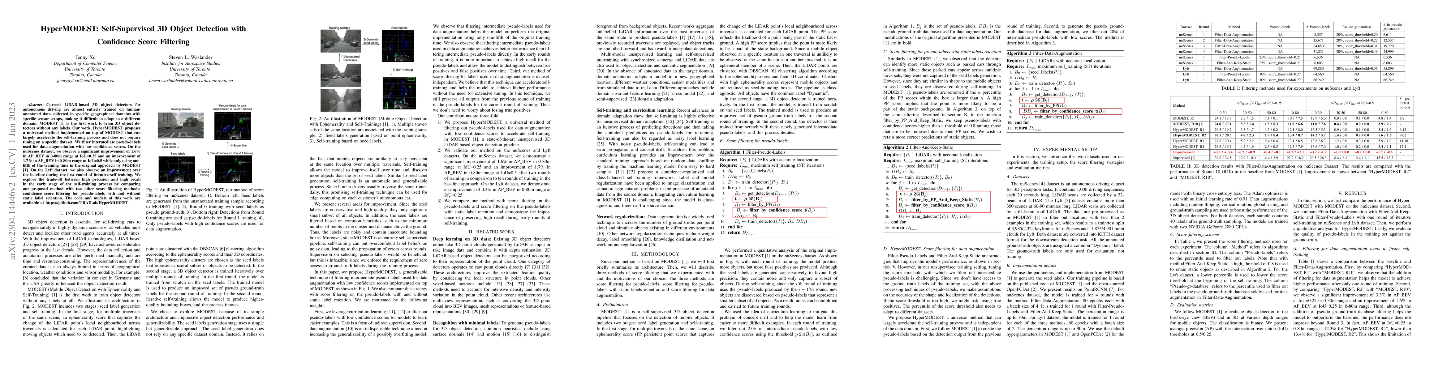 Thumbnail for HyperMODEST: Self-Supervised 3D Object Detection with Confidence Score
  Filtering