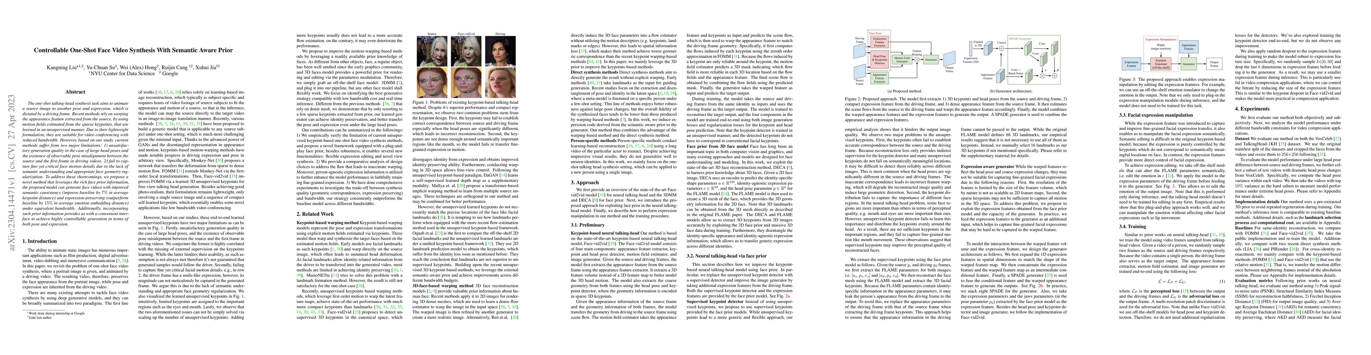 Thumbnail for Controllable One-Shot Face Video Synthesis With Semantic Aware Prior