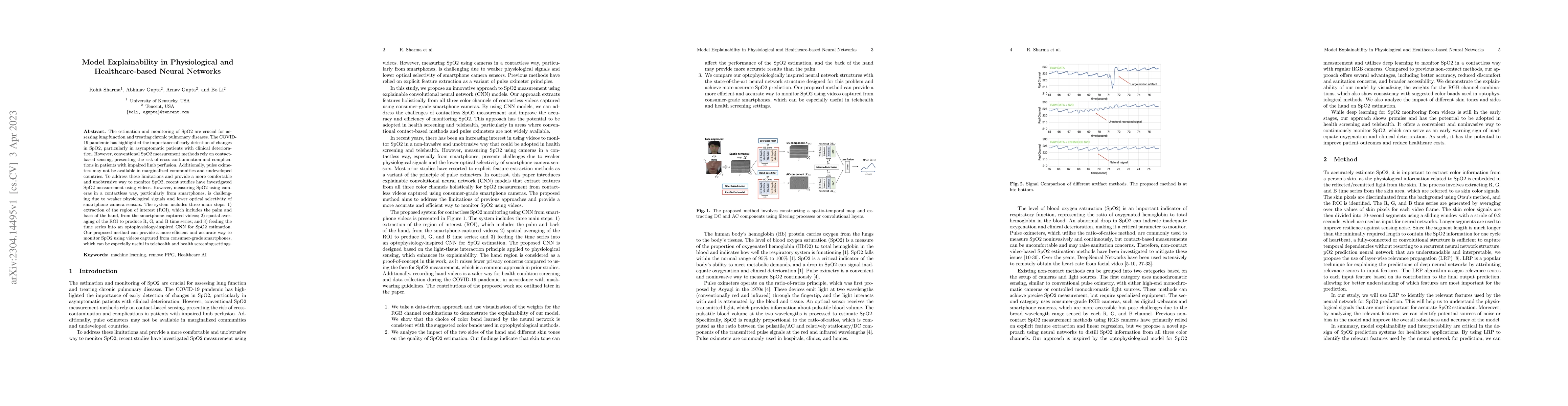Thumbnail for Model Explainability in Physiological and Healthcare-based Neural
  Networks