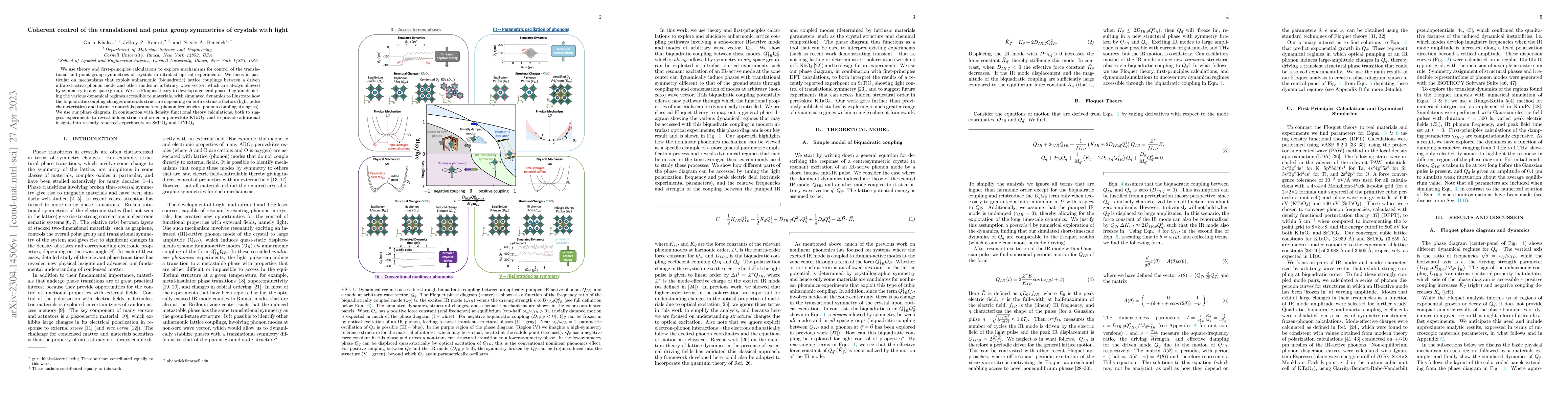 Thumbnail for Coherent control of the translational and point group symmetries of
  crystals with light