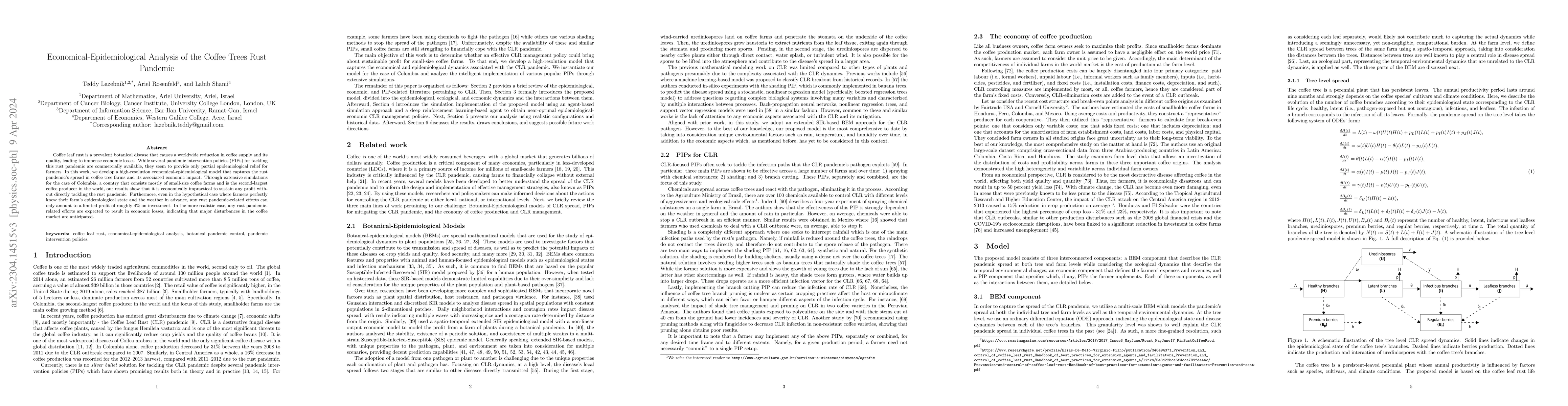 Thumbnail for Economical-Epidemiological Analysis of the Coffee Trees Rust Pandemic