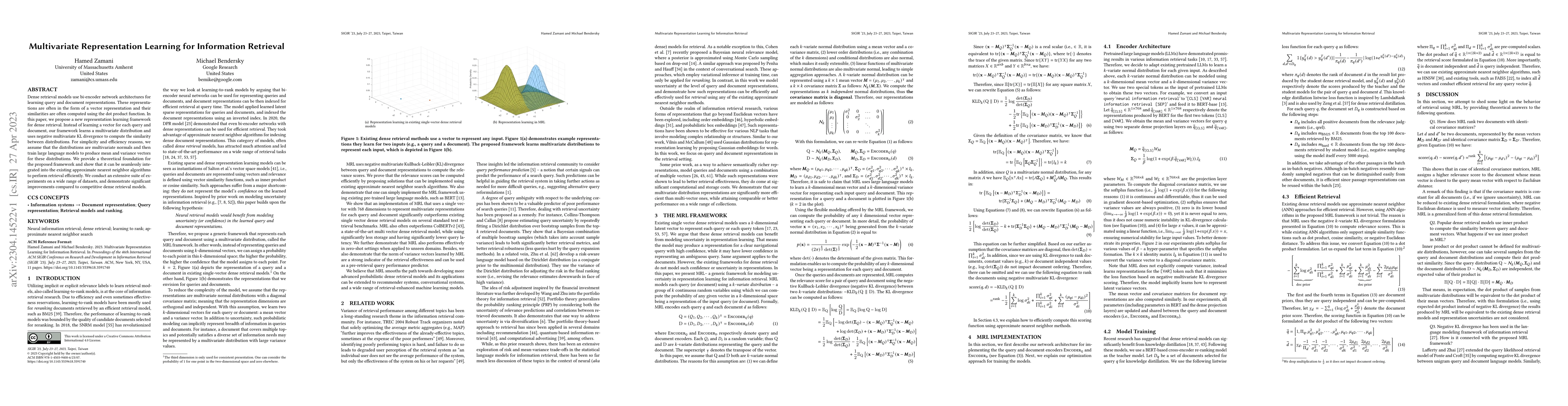 Thumbnail for Multivariate Representation Learning for Information Retrieval