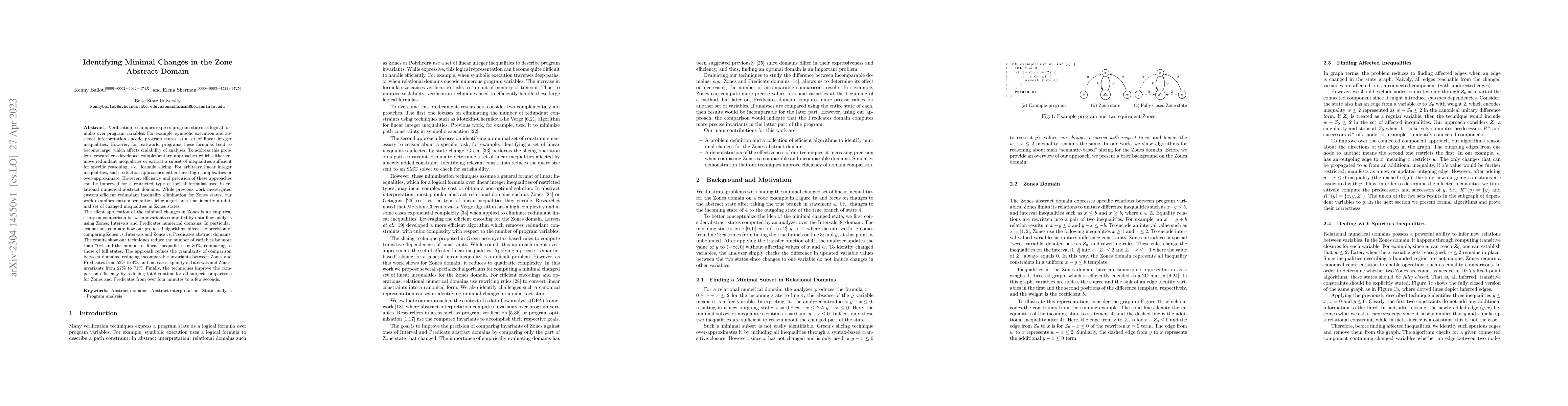 Thumbnail for Identifying Minimal Changes in the Zone Abstract Domain