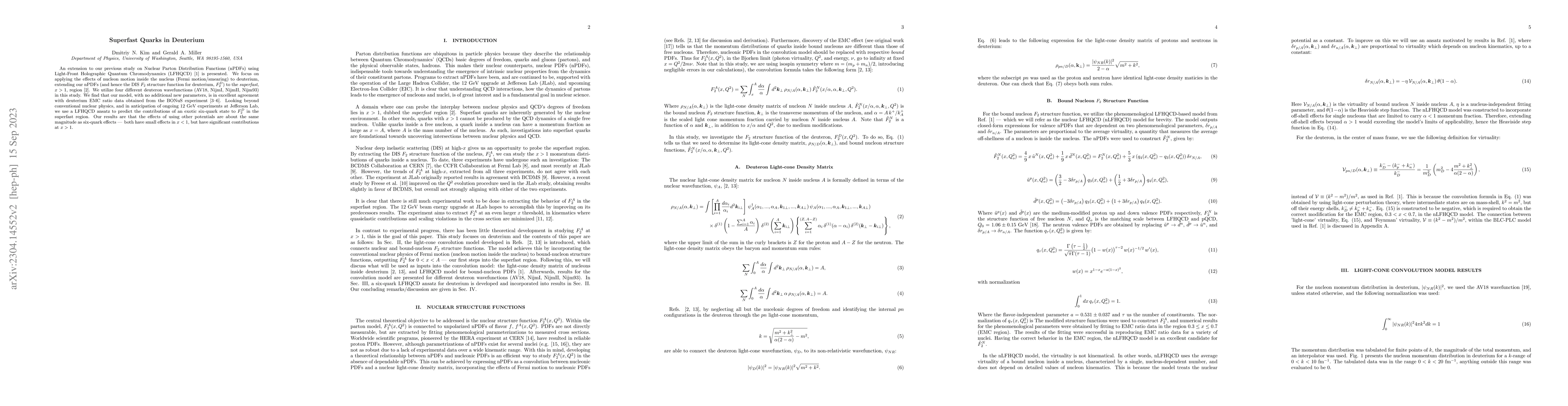 Thumbnail for Superfast Quarks in Deuterium