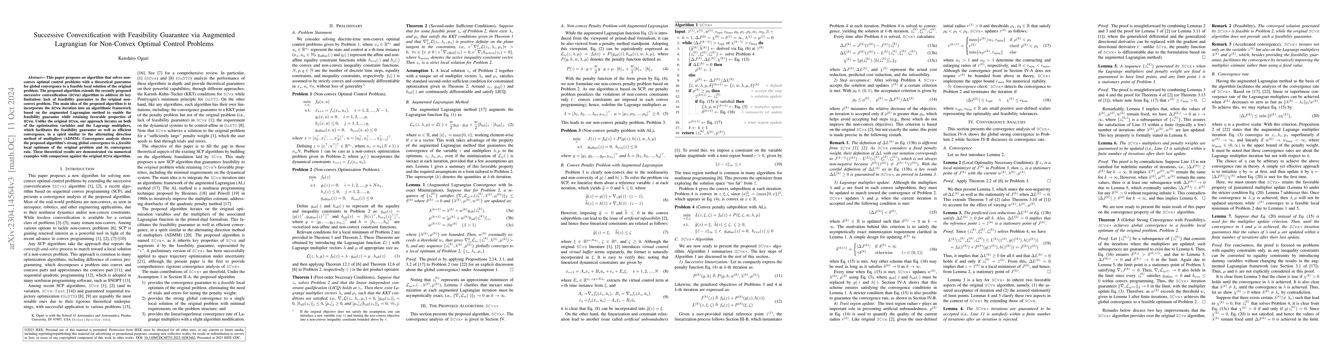 Thumbnail for Successive Convexification with Feasibility Guarantee via Augmented
  Lagrangian for Non-Convex Optimal Control Problems