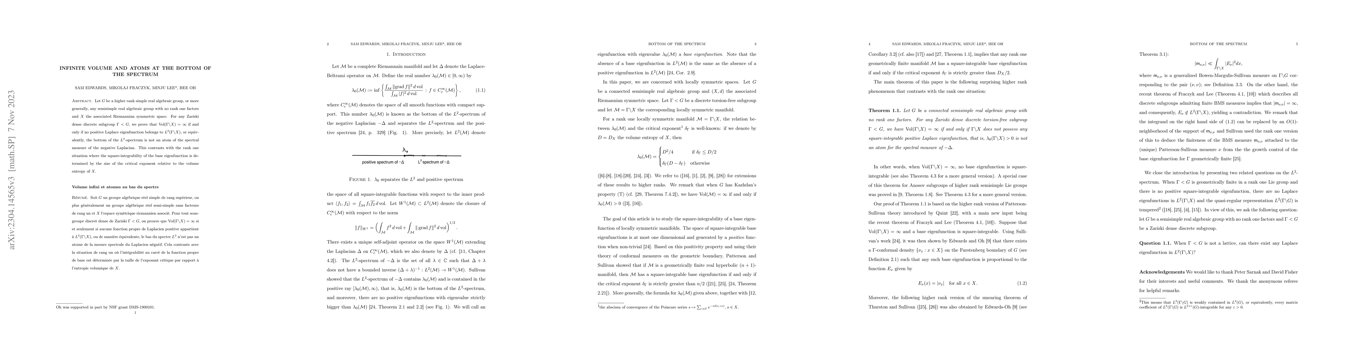 Thumbnail for Infinite volume and atoms at the bottom of the spectrum