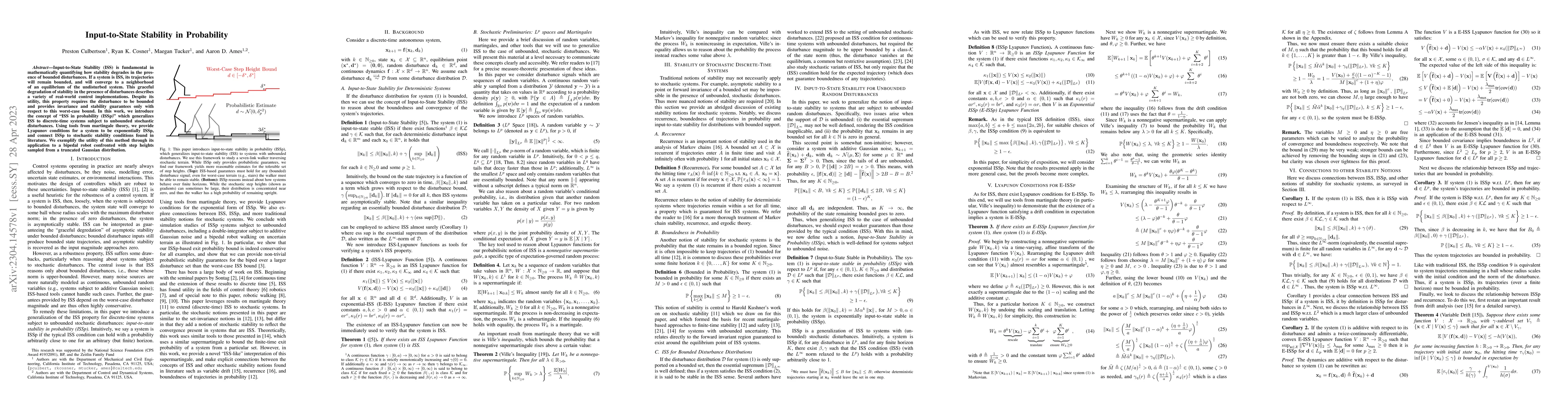 Thumbnail for Input-to-State Stability in Probability