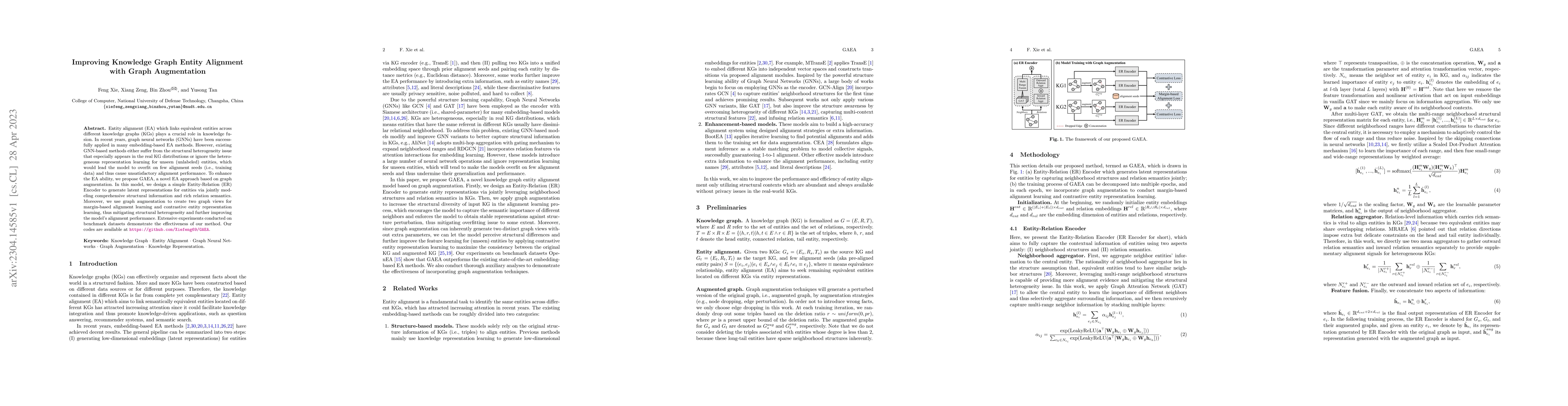 Thumbnail for Improving Knowledge Graph Entity Alignment with Graph Augmentation