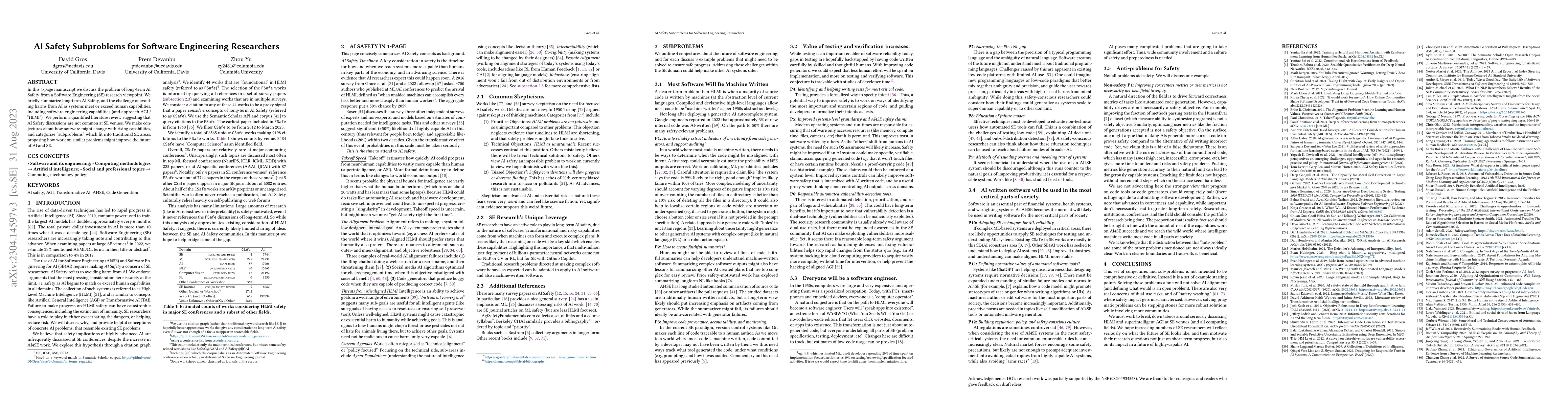 Thumbnail for AI Safety Subproblems for Software Engineering Researchers