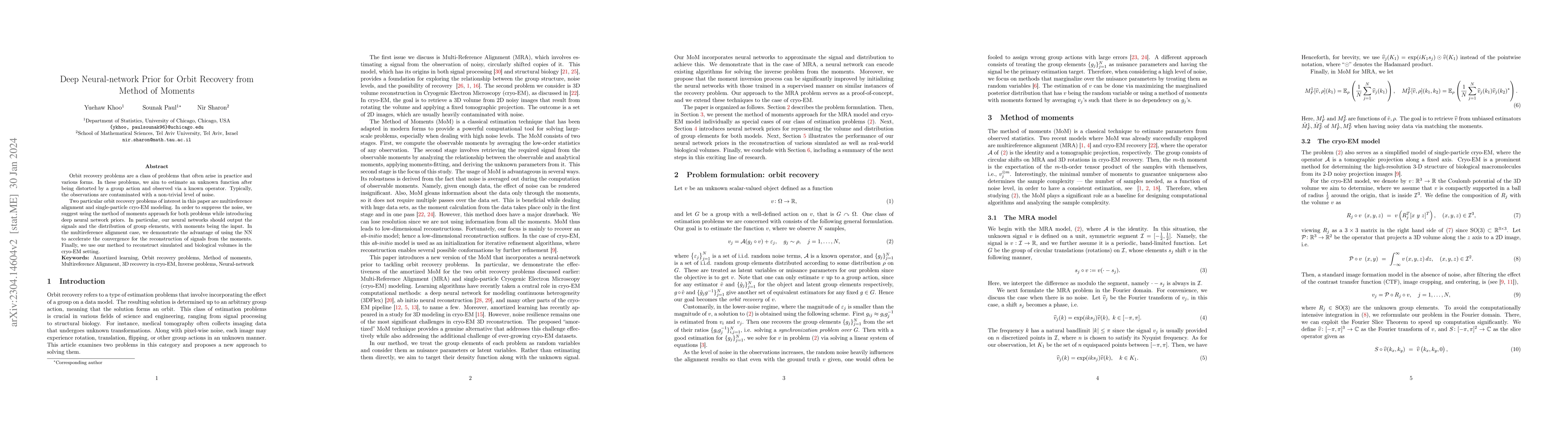Thumbnail for Deep Neural-network Prior for Orbit Recovery from Method of Moments