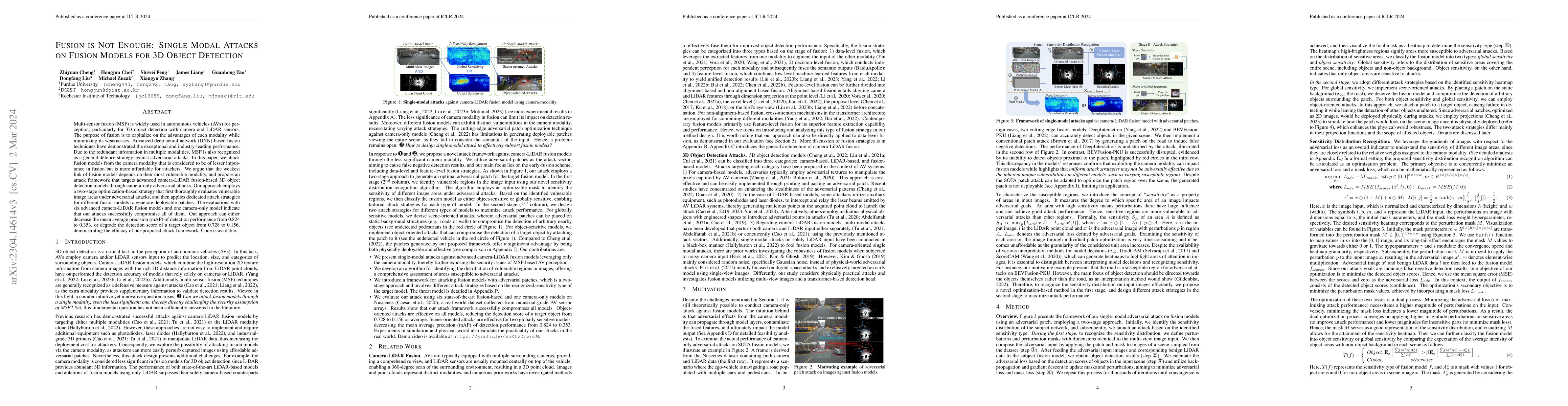 Thumbnail for Fusion is Not Enough: Single Modal Attacks on Fusion Models for 3D
  Object Detection