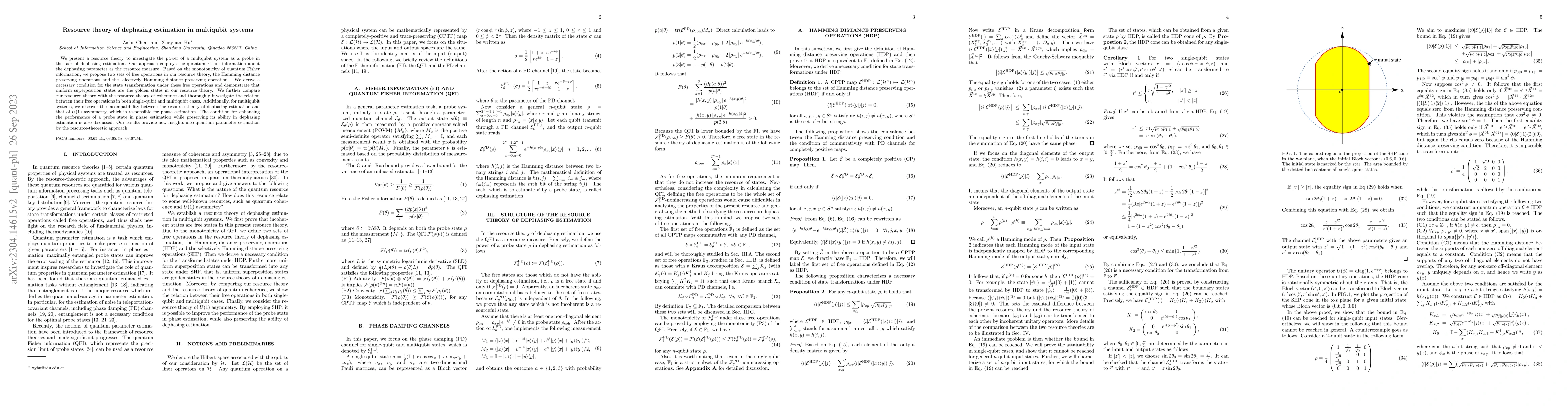 Thumbnail for Resource theory of dephasing estimation in multiqubit systems