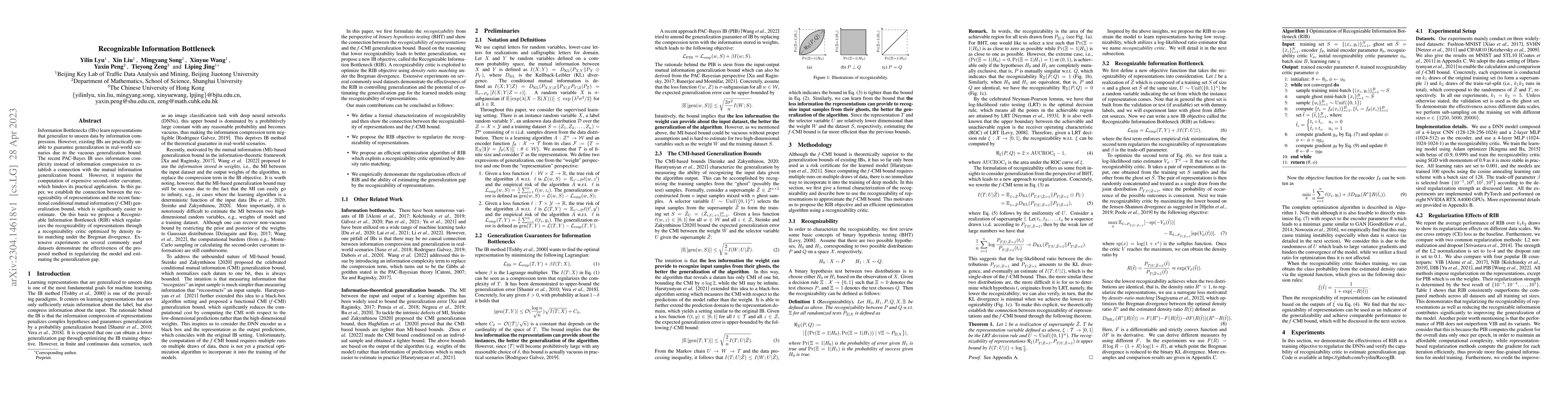 Thumbnail for Recognizable Information Bottleneck