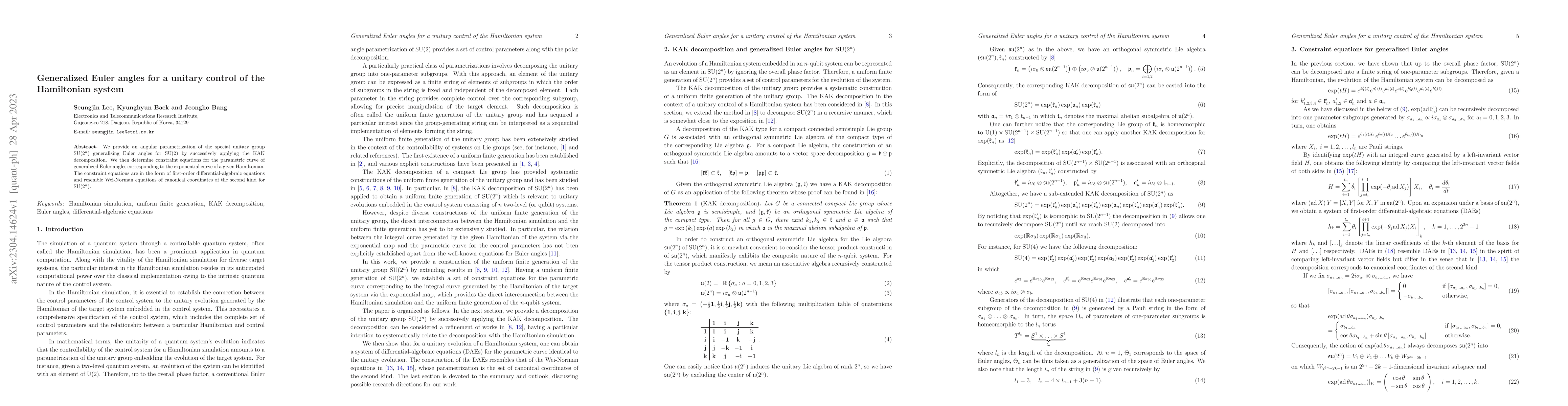 Thumbnail for Generalized Euler angles for a unitary control of the Hamiltonian system