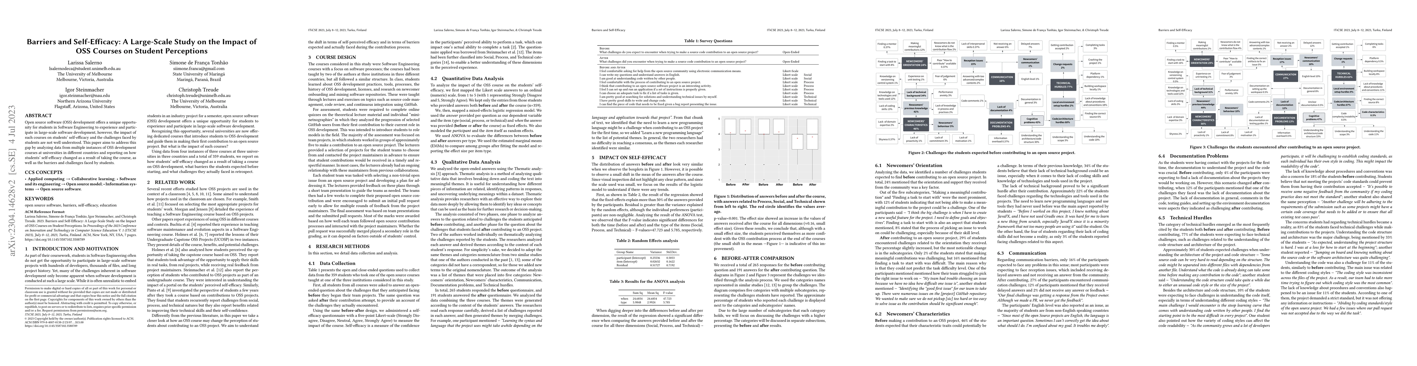 Thumbnail for Barriers and Self-Efficacy: A Large-Scale Study on the Impact of OSS
  Courses on Student Perceptions