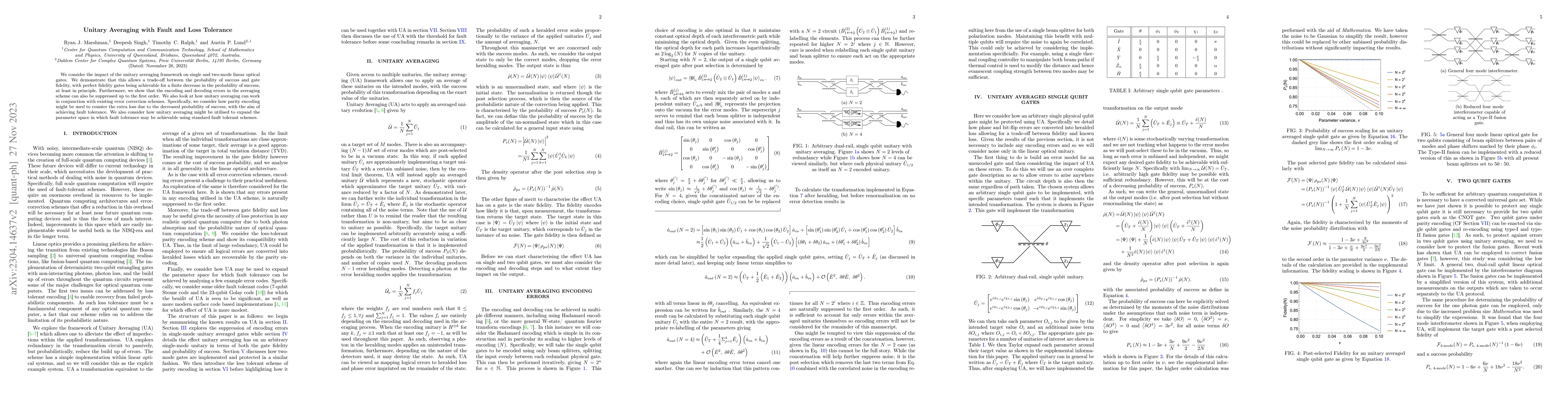 Thumbnail for Unitary Averaging with Fault and Loss Tolerance