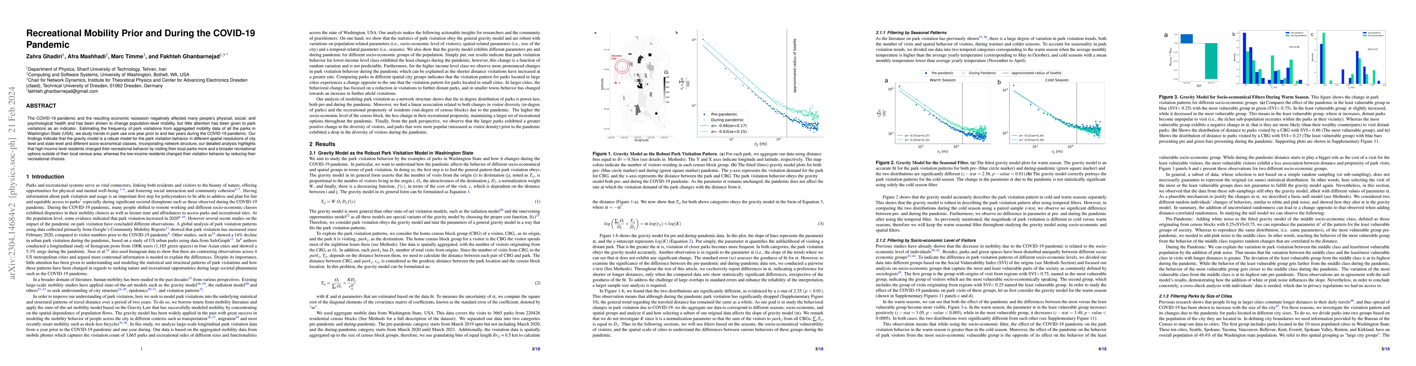 Thumbnail for Recreational Mobility Prior and During the COVID-19 Pandemic