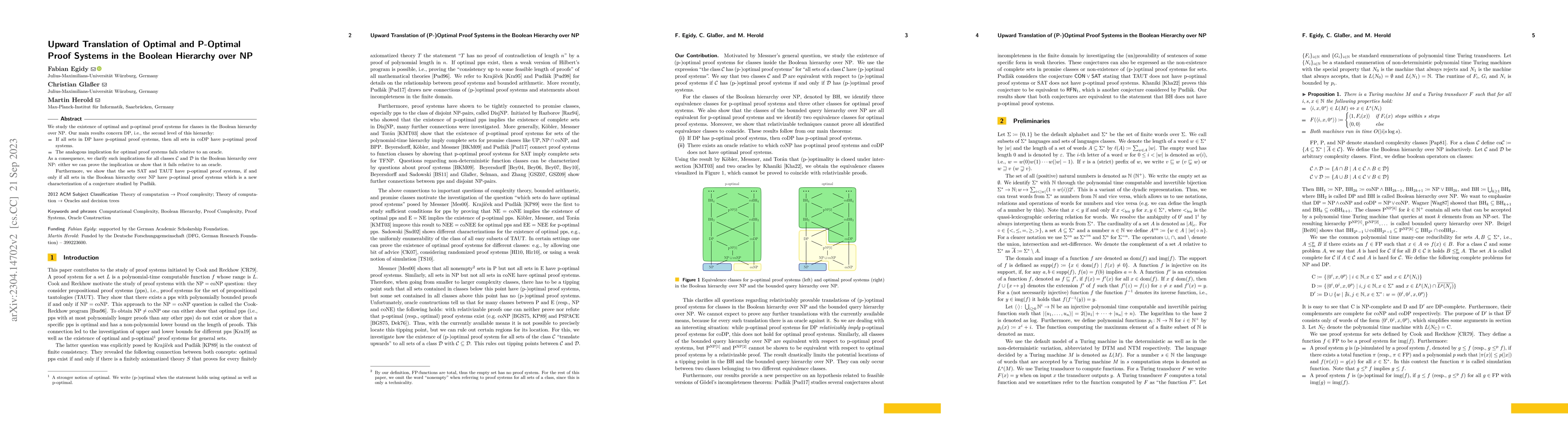 Thumbnail for Upward Translation of Optimal and P-Optimal Proof Systems in the Boolean
  Hierarchy over NP