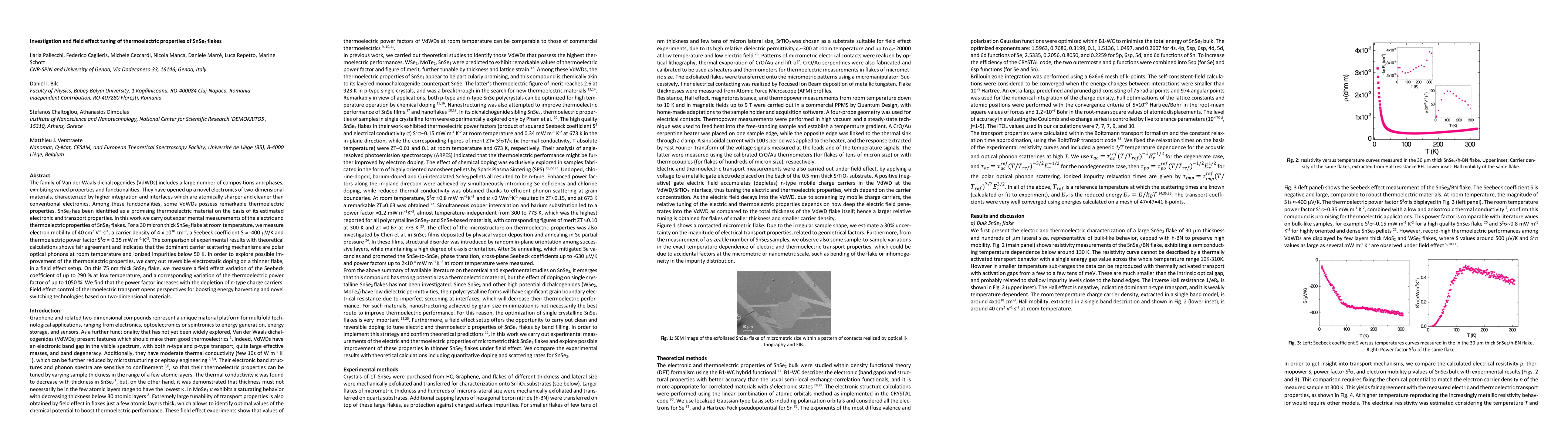 Thumbnail for Investigation and field effect tuning of thermoelectric properties of
  SnSe2 flakes