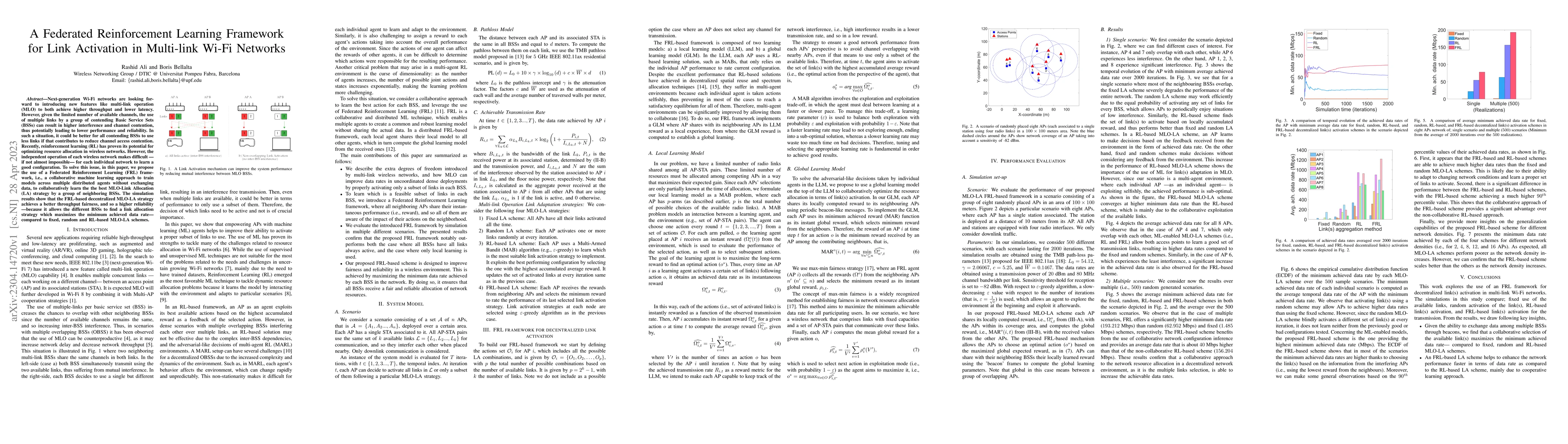 Thumbnail for A Federated Reinforcement Learning Framework for Link Activation in
  Multi-link Wi-Fi Networks