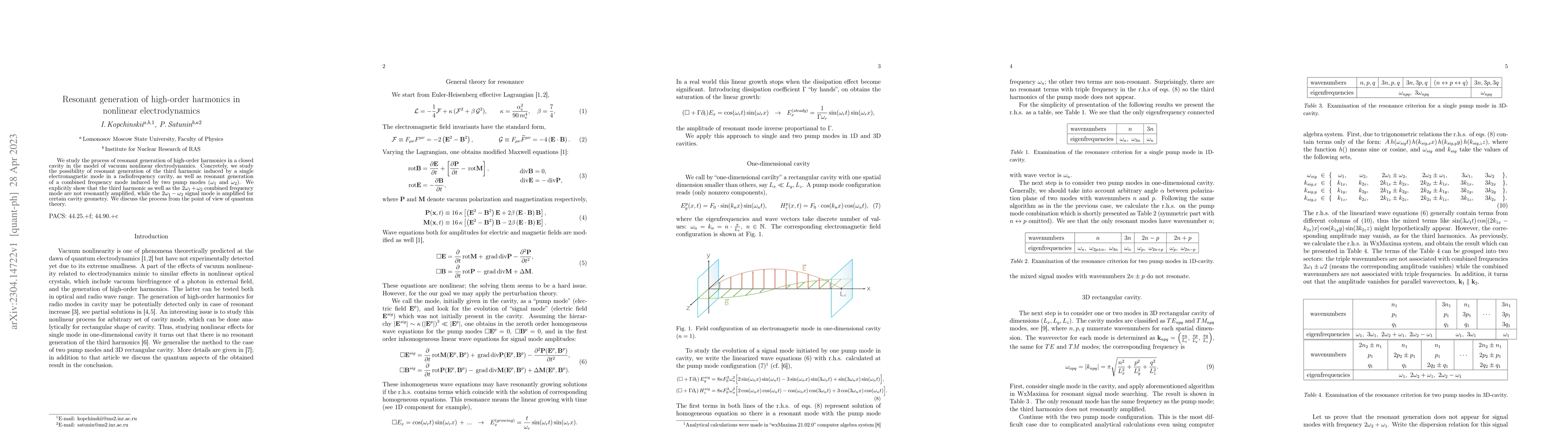 Thumbnail for Resonant generation of high-order harmonics in nonlinear electrodynamics