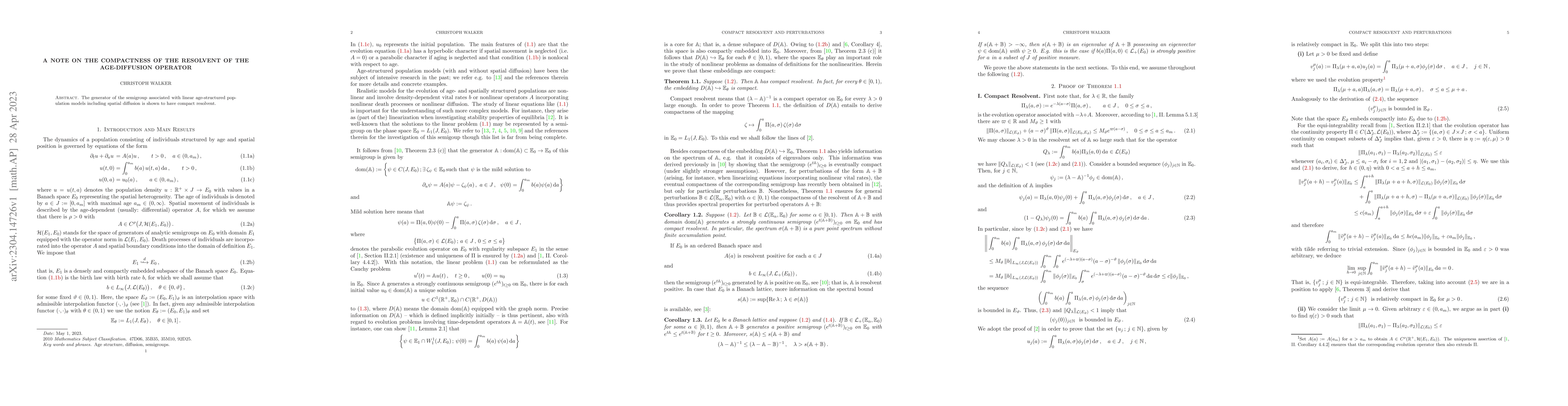 Thumbnail for A Note on the Compactness of the Resolvent of the Age-Diffusion Operator