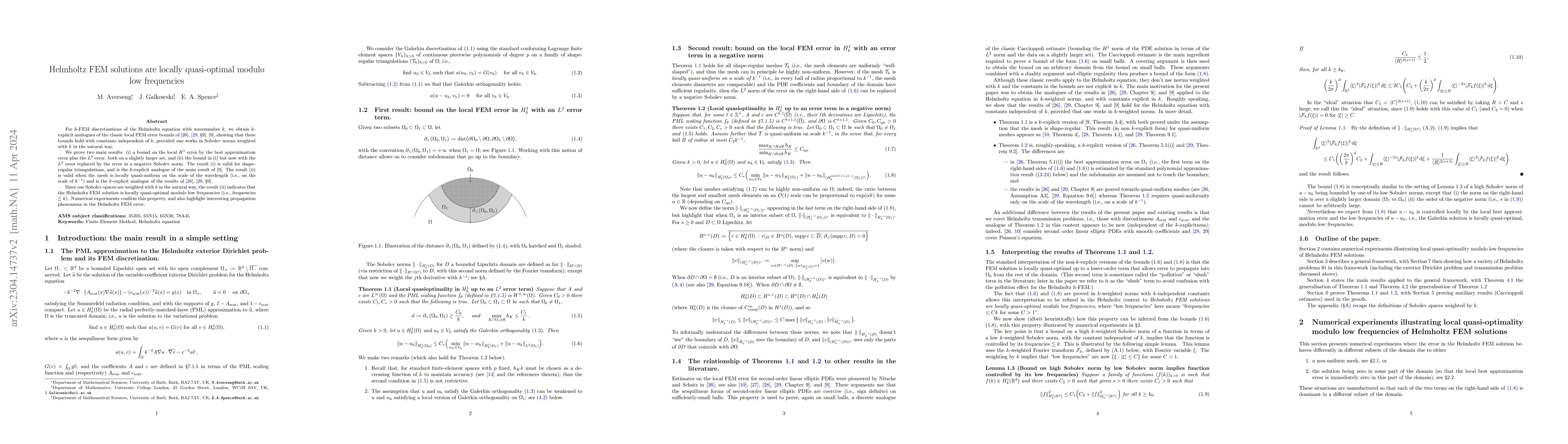 Thumbnail for Helmholtz FEM solutions are locally quasi-optimal modulo low frequencies