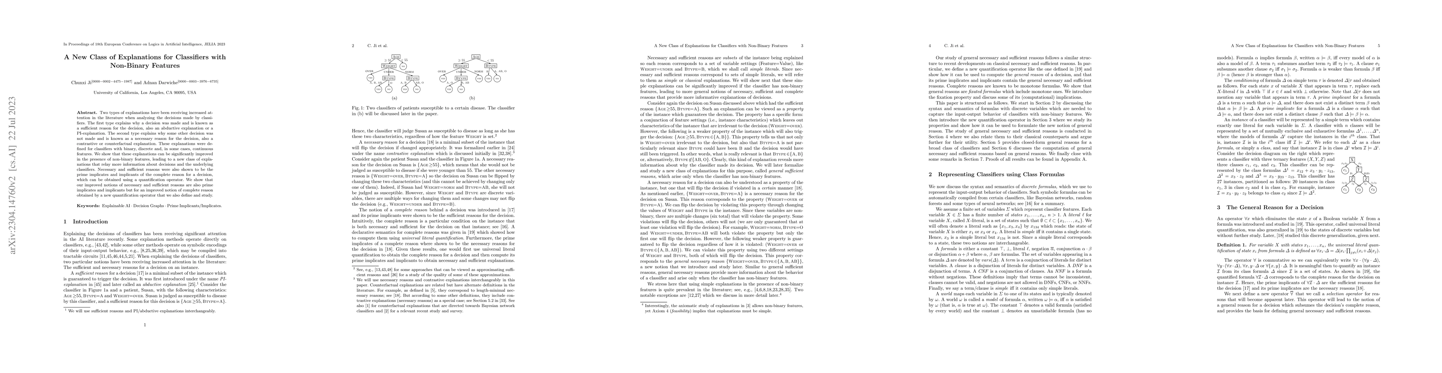Thumbnail for A New Class of Explanations for Classifiers with Non-Binary Features