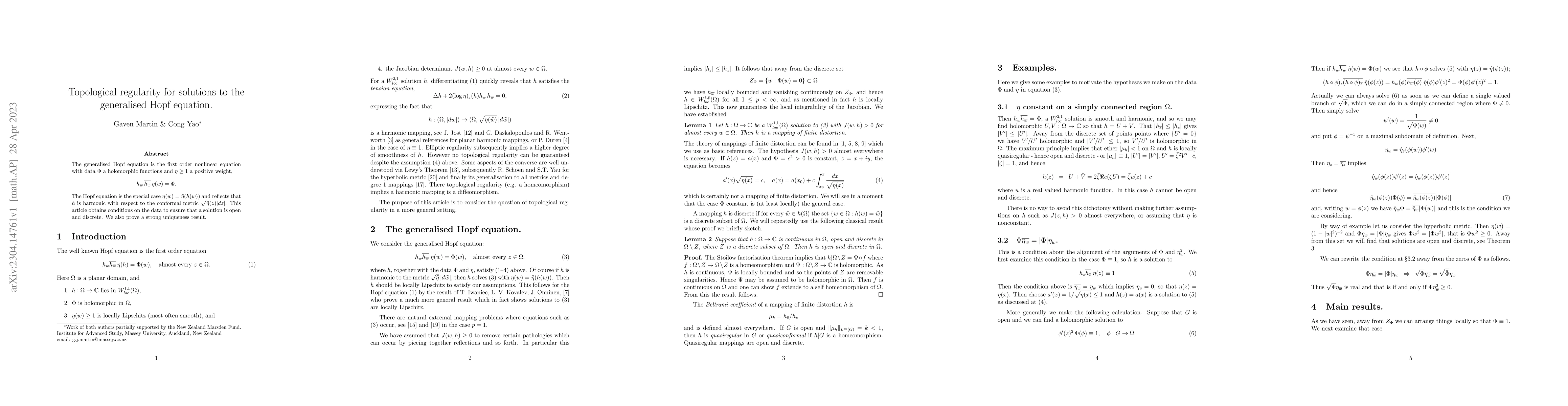 Thumbnail for Topological regularity for solutions to the generalised Hopf equation