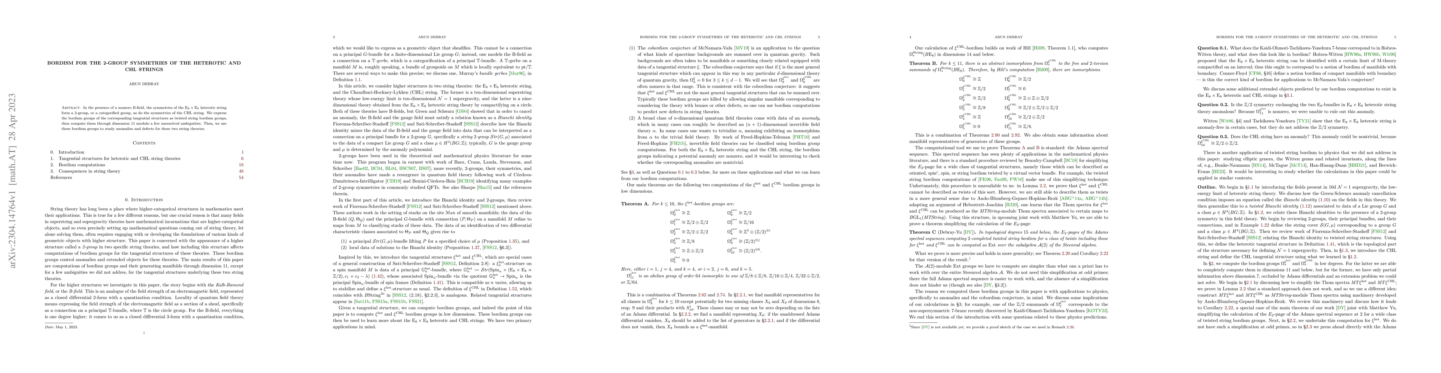 Thumbnail for Bordism for the 2-group symmetries of the heterotic and CHL strings