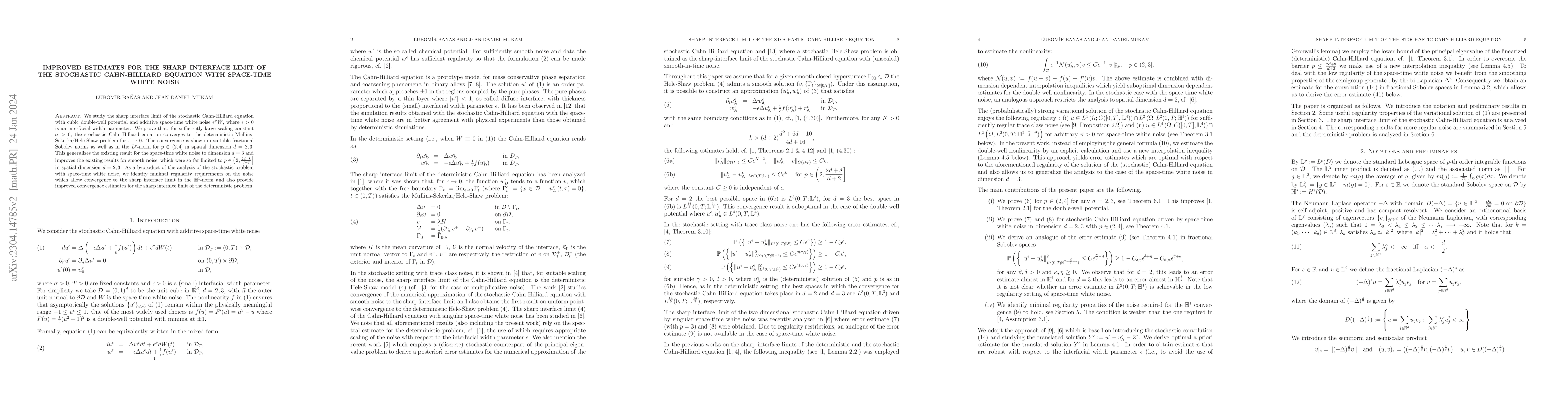 Thumbnail for Improved estimates for the sharp interface limit of the stochastic
  Cahn-Hilliard equation with space-time white noise