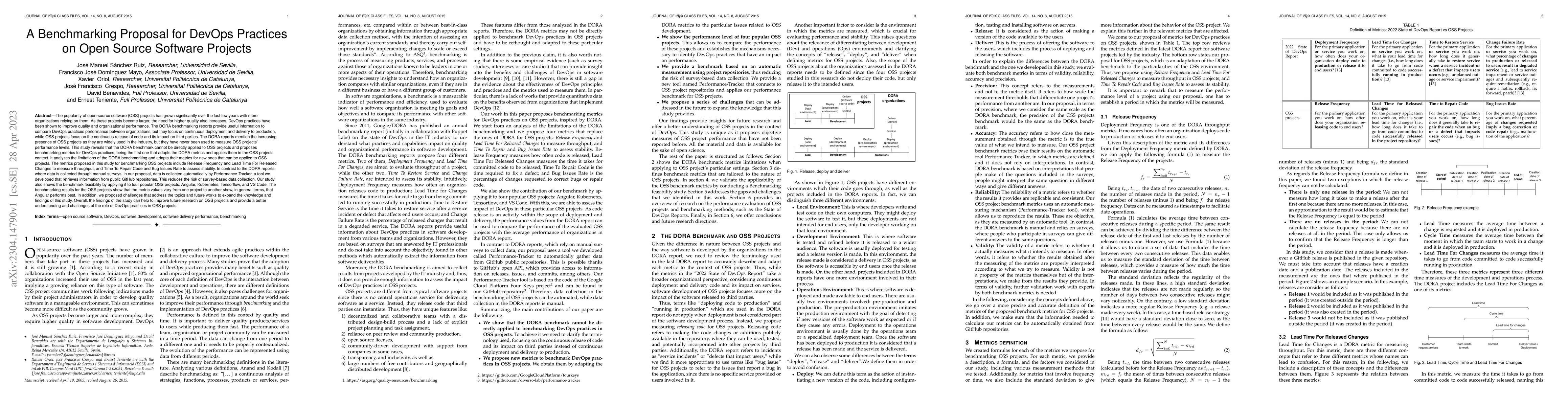 Thumbnail for A Benchmarking Proposal for DevOps Practices on Open Source Software
  Projects
