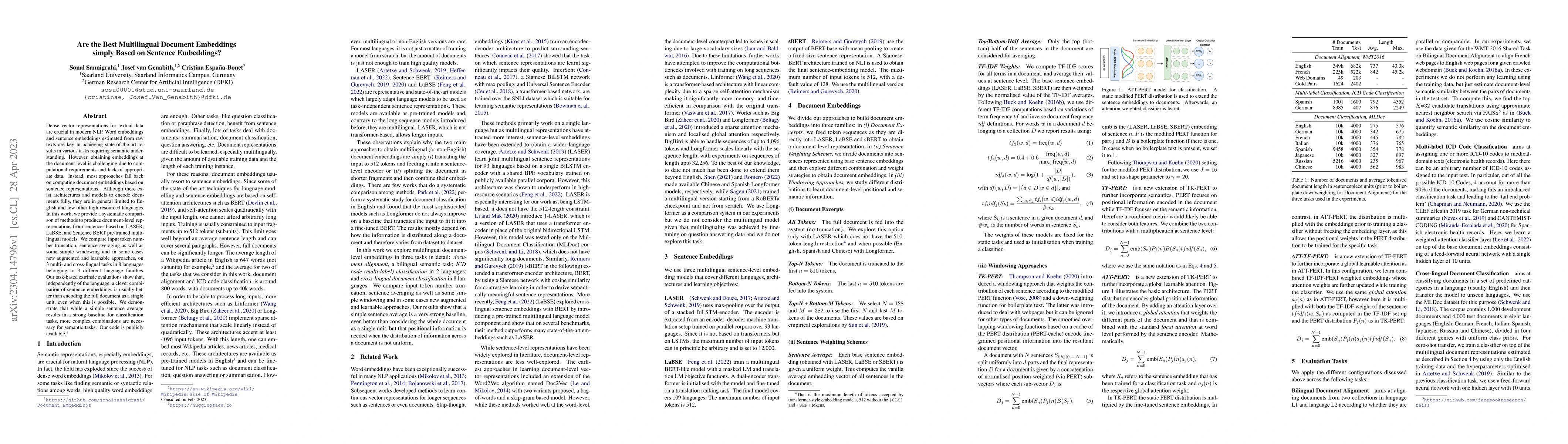 Thumbnail for Are the Best Multilingual Document Embeddings simply Based on Sentence
  Embeddings?