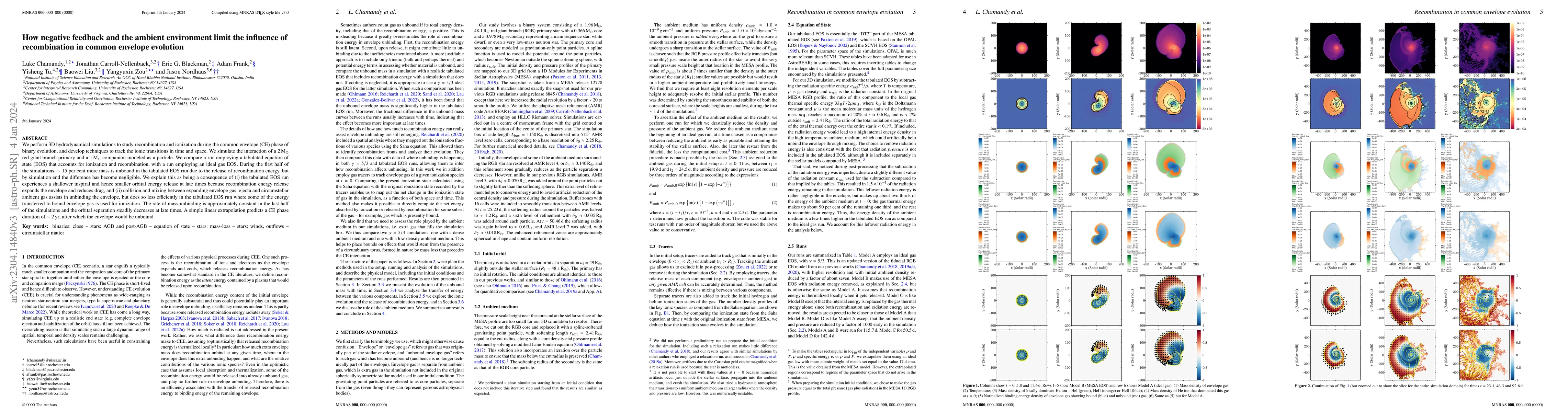 Thumbnail for How negative feedback and the ambient environment limit the influence of
  recombination in common envelope evolution